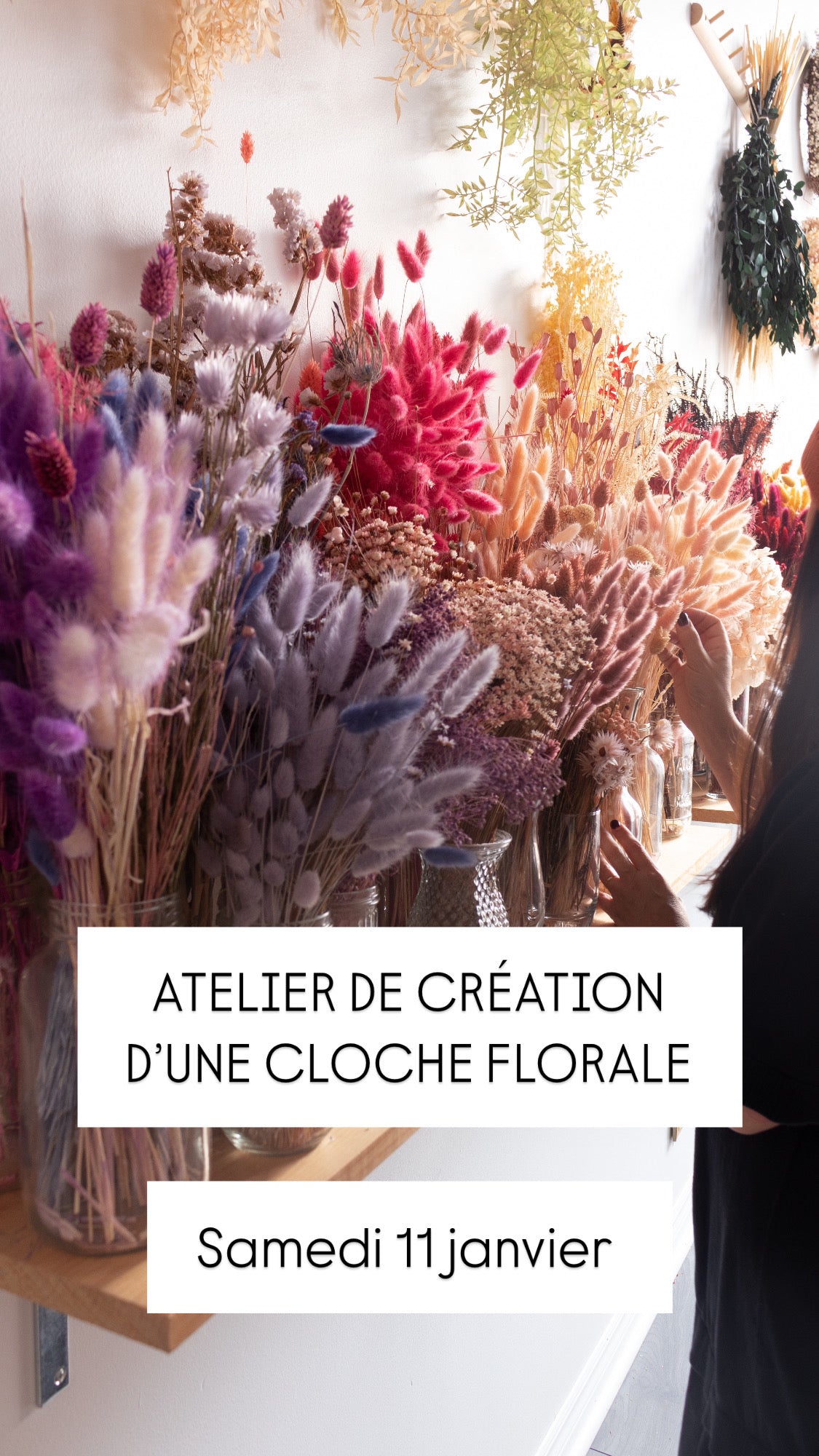 Atelier de création d' une cloche florale ,le samedi  11 janvier à 13 h